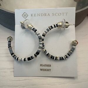 New Kendra Scott Reece Hoop Earrings, Gray Mix, Sz Sm - w/ Dust Bag